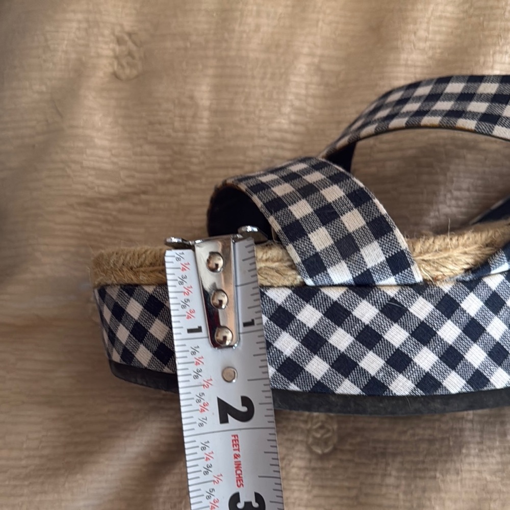 Rag & Bone Gingham Espadrille Platform Sandals - Picture 9 of 11